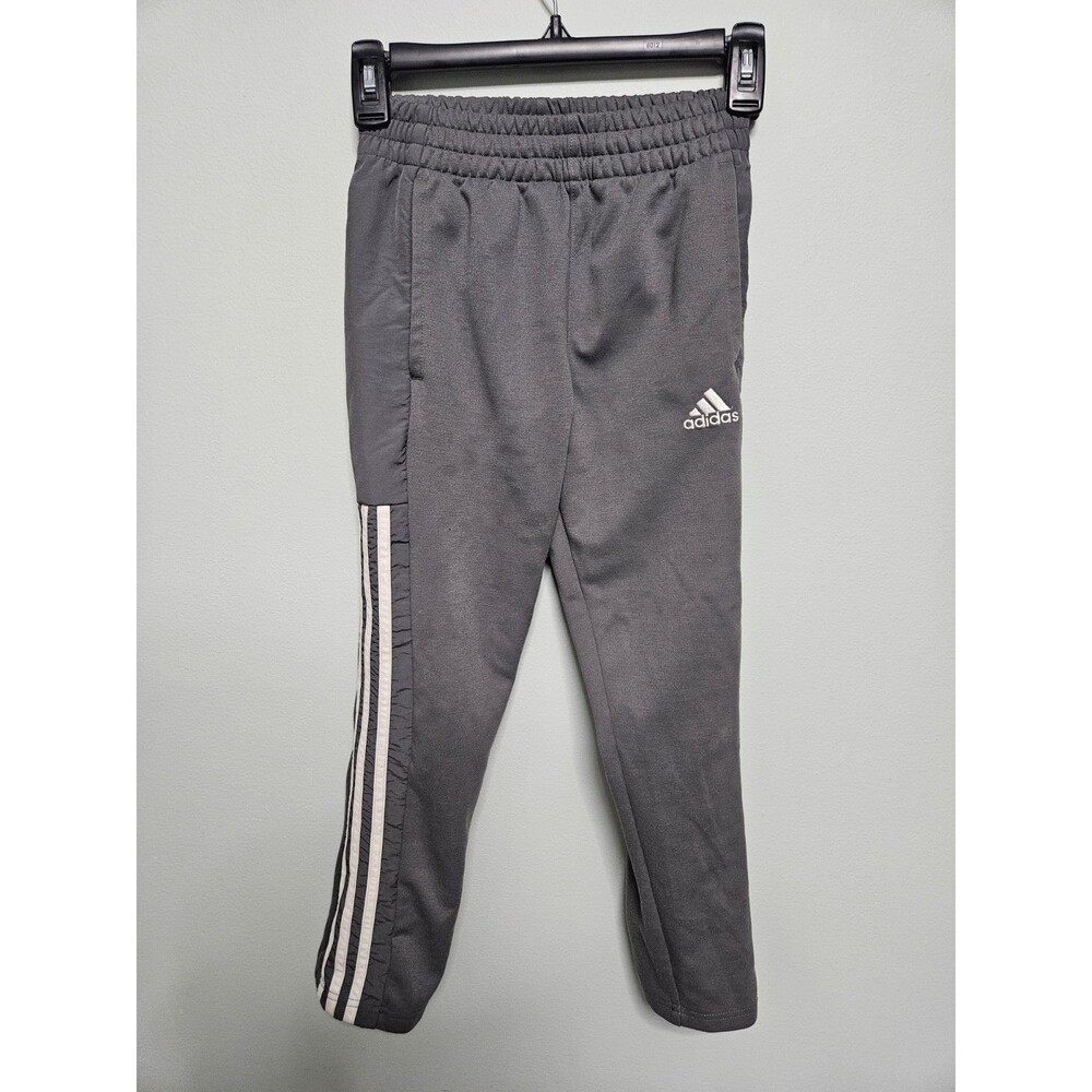 Adidas Youth Boys Track Pants - Size 8 - Gray With Adidas Stripe